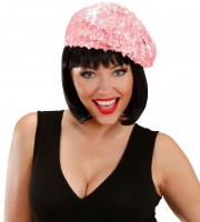 Preview: French style sequin beret pink