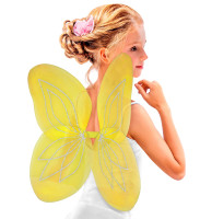 Preview: Yellow glitter wings for girls