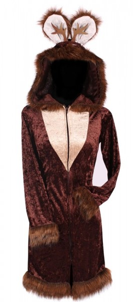 Vestido con capucha y esponjoso ciervo Rhonda