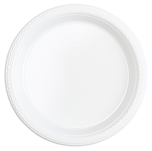 20 platos de plástico Mila blanco 17,7cm