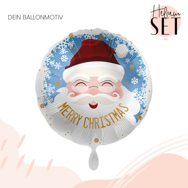 Santa Claus Ballonbouquet-Set mit Heliumbehälter