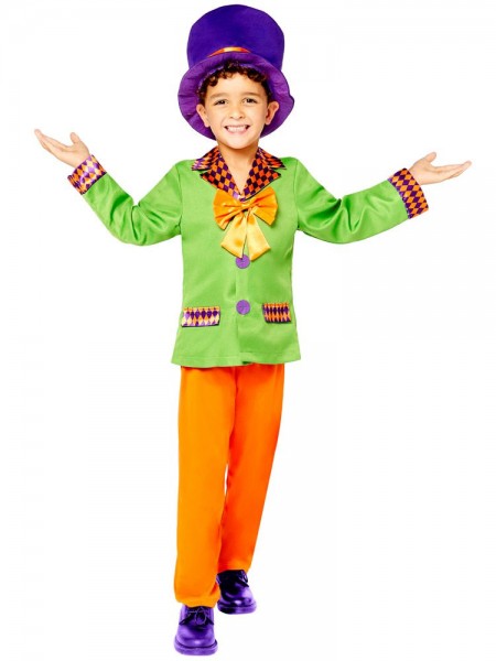 Sprookjesachtige hoedenmaker kostuum jongen