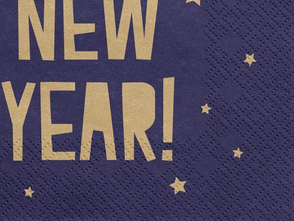 20 servilletas Feliz Año Nuevo 16,5 x 16,5 cm 3