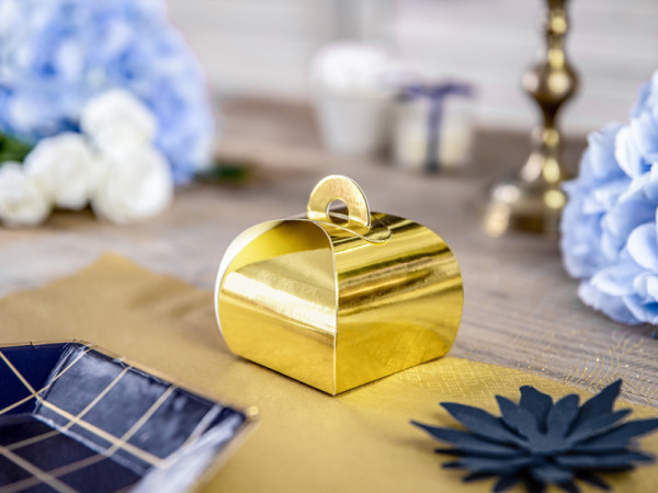10 boîtes cadeaux dorées métallisées