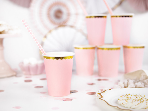 6 Bicchieri di carta Candy Party rosa chiaro 220ml 3