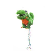 Vorschau: Kleiner T-Rex Zieh-Piñata 37x38x21cm