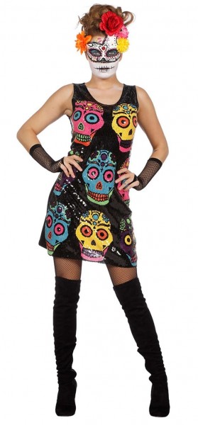 Seductive Day Of The Dead Sequin Dress 3