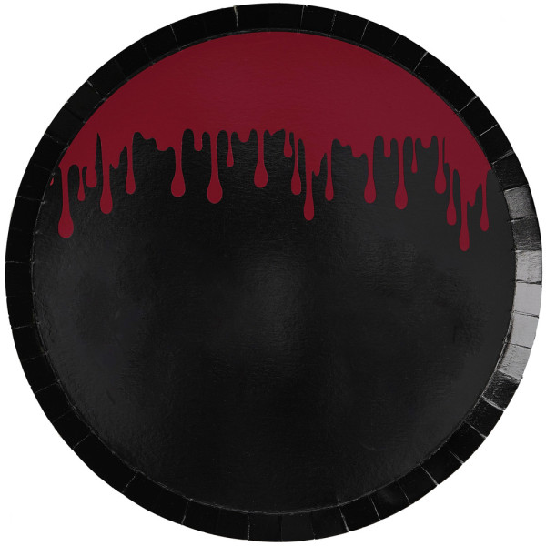 8 Bloody Black paper plates 25cm