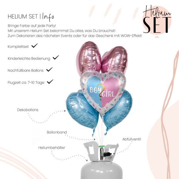 Gender Party Ballonbouquet-Set mit Heliumbehälter 3