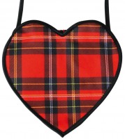 Oversigt: Rødt hjerte dirndl taske 20 x 20 cm