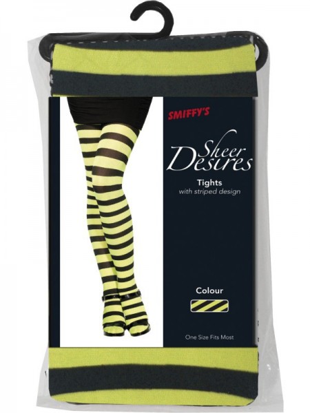 Tights Striped Poison Green Black 2
