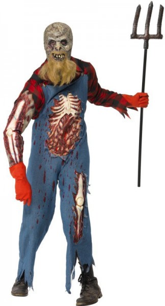Disfraz de granjero zombie para hombre