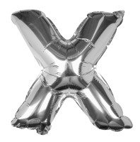 Vorschau: Silberner X Buchstaben Folienballon 35cm