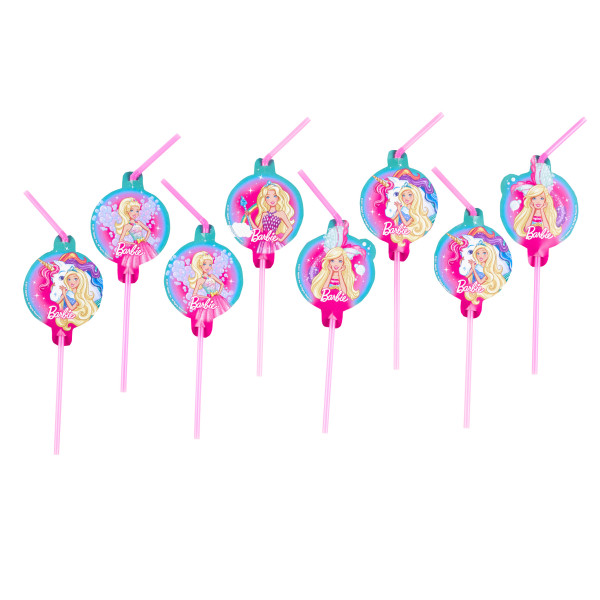 8 Barbie Dreamtopia Strohhalme
