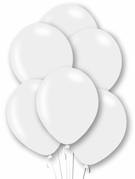 10 hvide perleballoner 27,5 cm