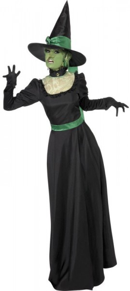 Kostium na Halloween horror czarownica czarny zielony