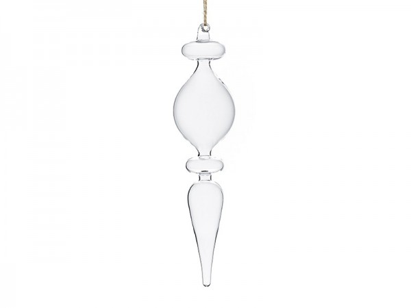 Hanging glass ornament for decoration