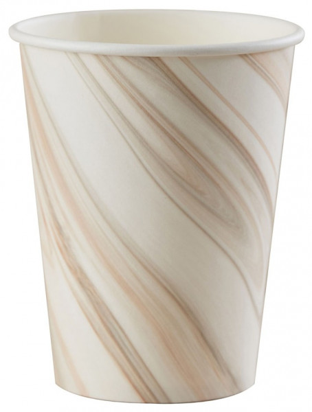 8 Natural Marble paper cups 250ml