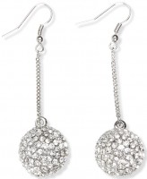 Disco Fever rhinestone earrings 70s silver