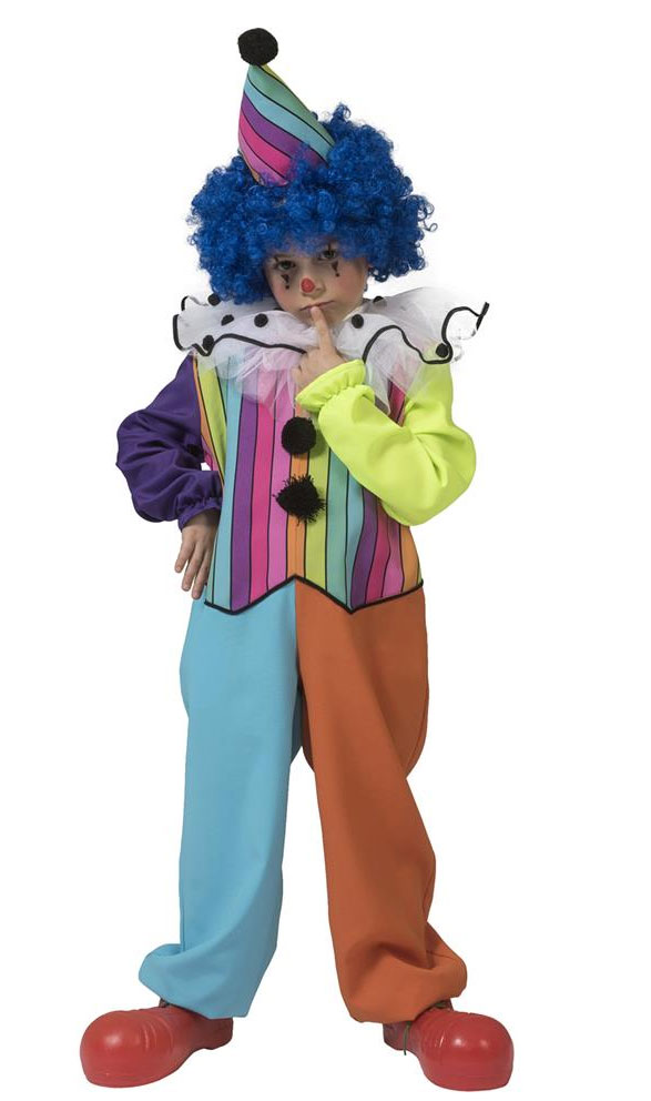 Costume da pagliaccio colorato di Halloween per bambina