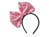 Preview: Headband with a pink sequin bow