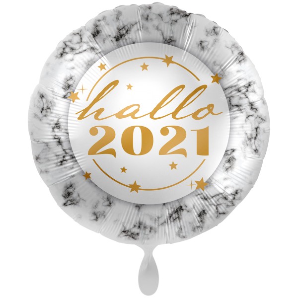 Ballon aluminium Hello 2021 Nouvel An 71cm