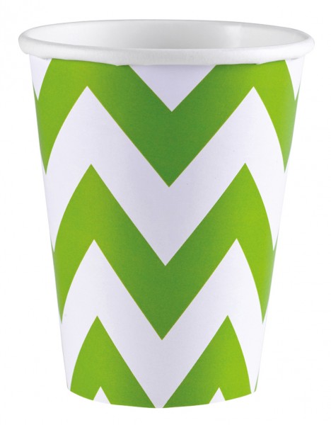 8 cute jagged paper cups kiwi green