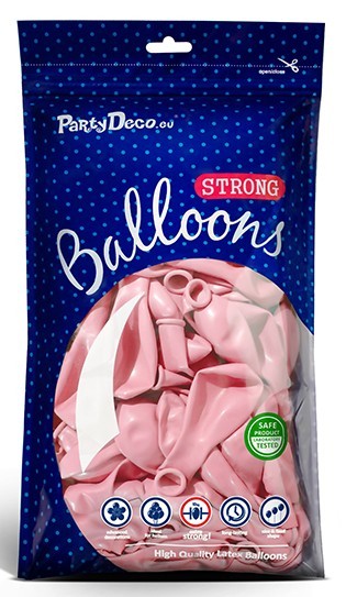 50 palloncini partylover rosa pastello 27 cm 5
