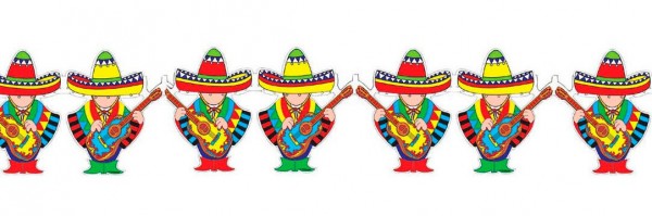 Kleurrijke mariachi lint slinger 300cm