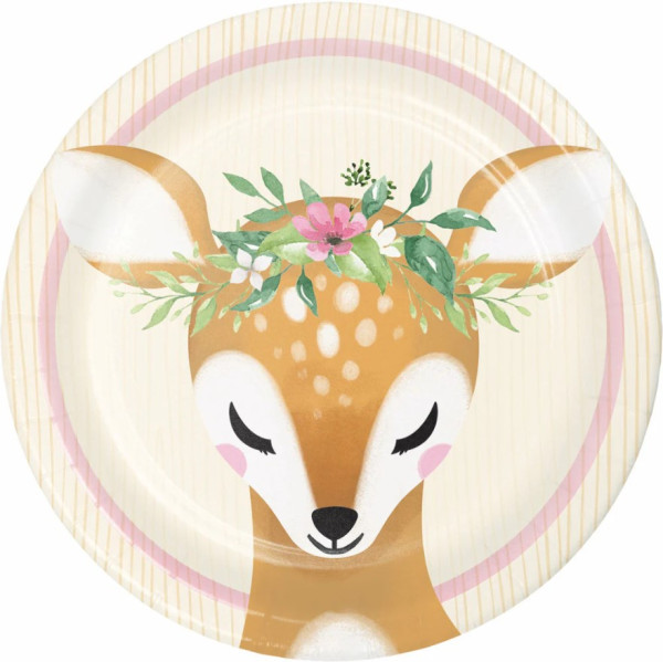 Small paper plate cute deer 18cm
