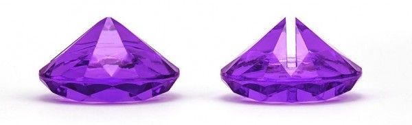 10 Diamanten Kartenhalter violett 4cm 2