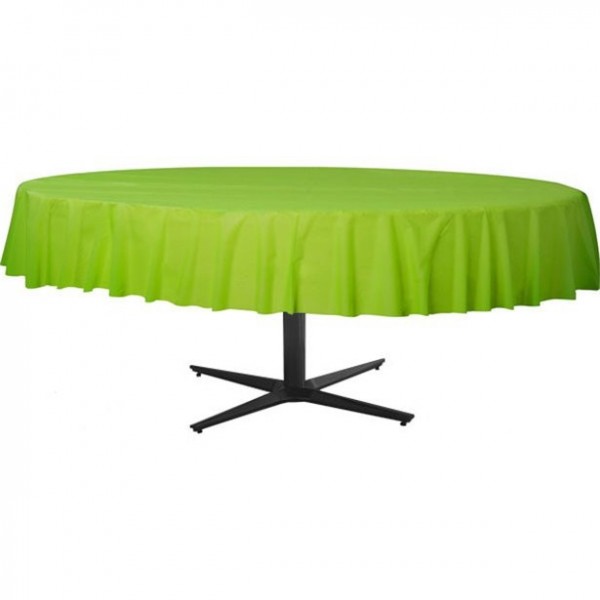 Round plastic tablecloth green 2.1m