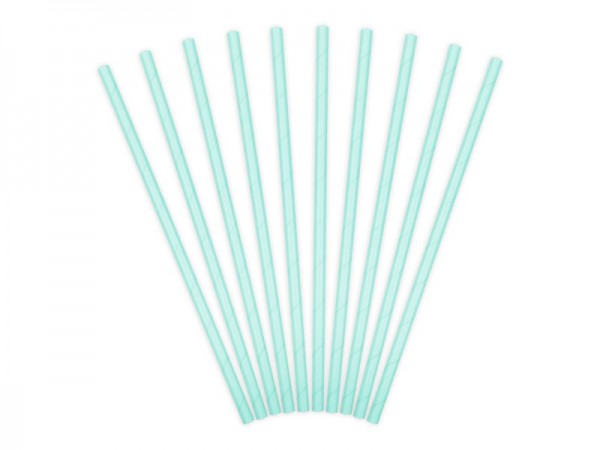 10 paper straws turquoise 19.5cm