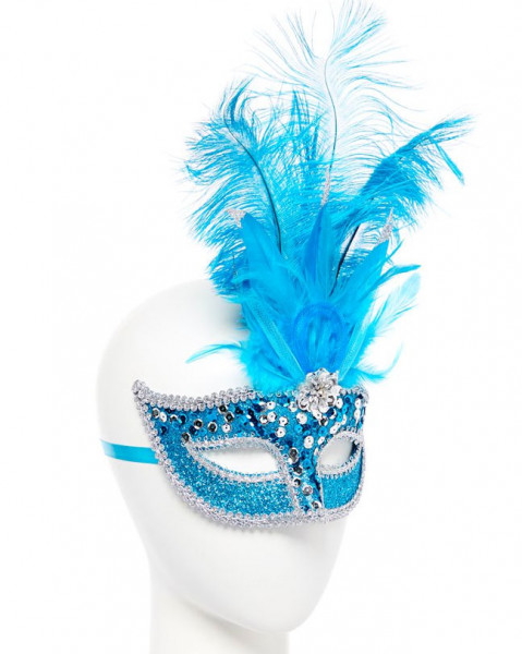 Venetian eye mask Ariella with feathers