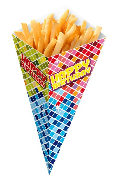 4 Groovy Happy Birthday french fries boxes