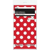 Party tablecloth Tiana red dotted 137 x 274cm