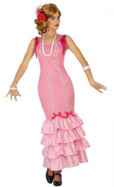 Disfraz de bailarina de flamenco rosa para mujer