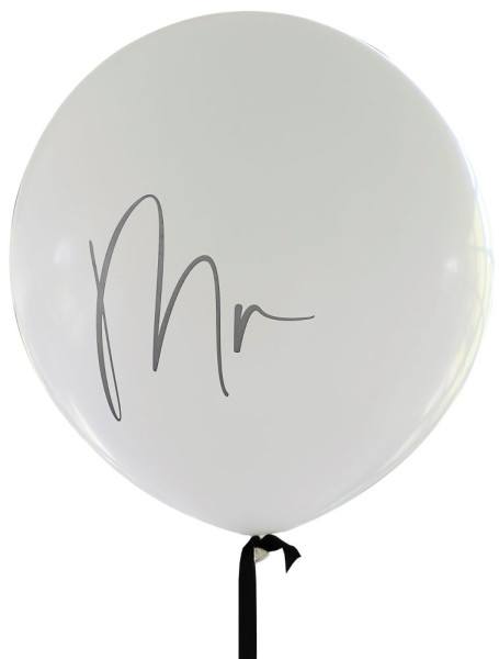 Balon ślubny czarno-biały XL Mr