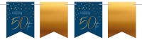 Vorschau: Elegant Blue 50th Birthday Wimpelkette 6m