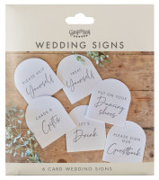 Preview: 6 place card signposts Rustic Romance
