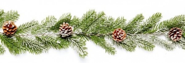 Snow-covered fir garland with cones 1.8m