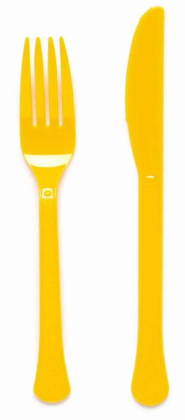 Sunny yellow cutlery set 24 pieces