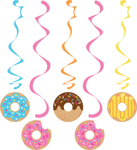 3 spiraalhangers van de Donut Candy Shop