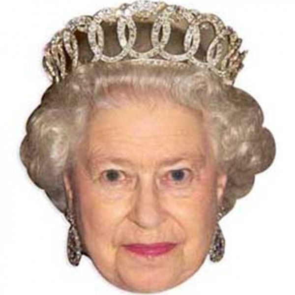 Maschera di cartone Queen Elizabeth 20,5 x 28 cm