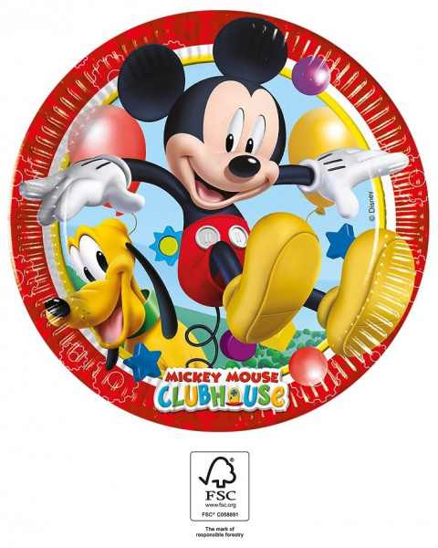 8 Mickey's Clubhouse papperstallrikar 20cm