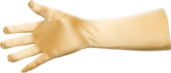 Golden satin gloves 40cm 3