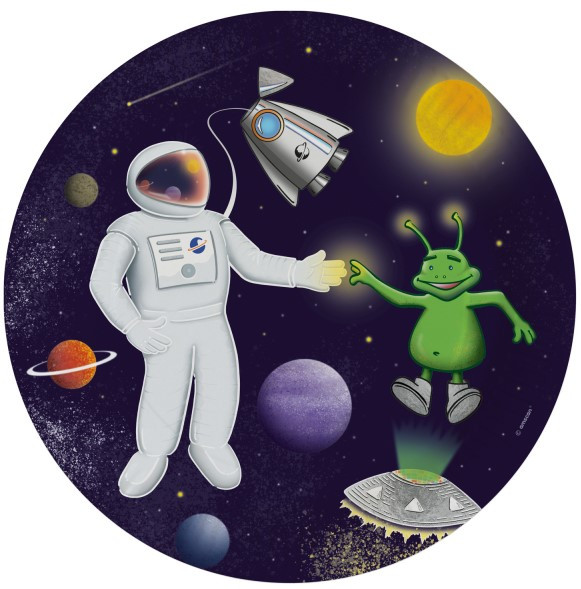 8 Up in Space Paper Plates 23cm
