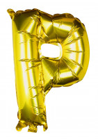 Gyllene P bokstavsfolieballong 40cm