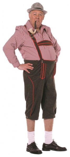 Pantaloni tradizionali marroni Bertram con bretelle