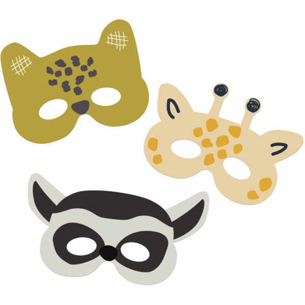 6 máscaras de fiesta Zoo Birthdayparty